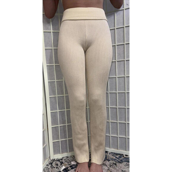 Significant Other Cream Ribbed City Chic Minimalist Classy 2 Piece Set Small - Picture 8 of 15